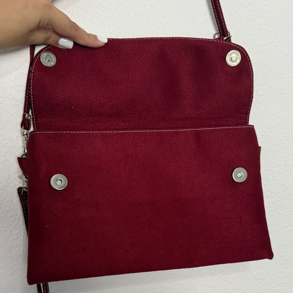 Chic Red Patterned Shoulder Purse - image 4